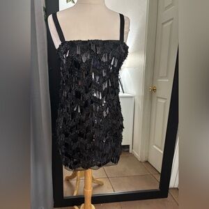 Zara Black Textured Dress